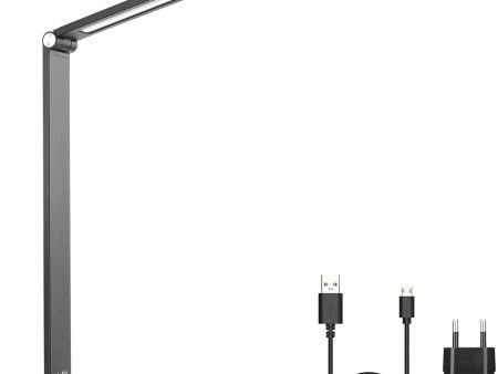 Mafiti Lámpara de escritorio LED, lámpara de mesa regulable, 5 colores y 3 niveles de brillo, lámpara de noche respetuosa con los ojos, luz de lectura ideal para leer, niños, oficina, negro Reacondicionado Hot on Sale