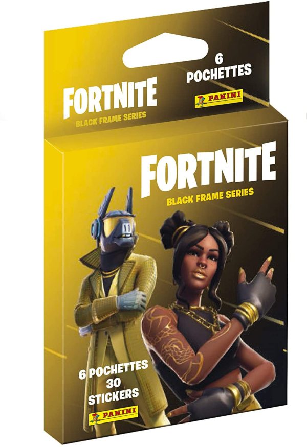 Panini France SA-FORTNITE Black FRAME SERIES STICKERS 6 bolsillos, 003986KBF6 Embalaje Deteriorado on Sale