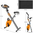 Songmics Bicicleta Estática, Bicicleta Fitness, Entrenador Plegable Indoor, 8 Niveles de Resistencia Magnética, con Alfombrilla, Sensor de Pulso, Soporte Telefónico, 100 kg Máx. Naranja SXB11OG Reacondicionado For Discount