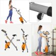 Songmics Bicicleta Estática, Bicicleta Fitness, Entrenador Plegable Indoor, 8 Niveles de Resistencia Magnética, con Alfombrilla, Sensor de Pulso, Soporte Telefónico, 100 kg Máx. Naranja SXB11OG Reacondicionado For Discount