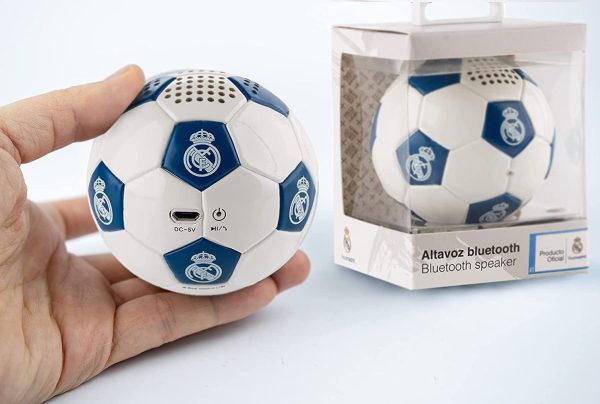 Real Madrid Altavoz Bluetooth Inalámbrico con Forma de Balón con 3-4 horas de autonomía Embalaje Deteriorado Discount