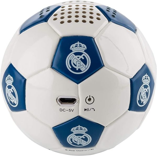 Real Madrid Altavoz Bluetooth Inalámbrico con Forma de Balón con 3-4 horas de autonomía Embalaje Deteriorado Discount