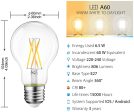 Lvwit Bombillas Inteligente LED A60 Filamento WiFi Regulable 6.5W 806 LM, Lámpara E27 Bombilla Funciona con Alexa, Google Home Assistant y App Smart Life Tuya,Equivalente a 60W, 2 Pcs. Reacondicionado For Sale