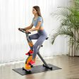 Songmics Bicicleta Estática, Bicicleta Fitness, Entrenador Plegable Indoor, 8 Niveles de Resistencia Magnética, con Alfombrilla, Sensor de Pulso, Soporte Telefónico, 100 kg Máx. Naranja SXB11OG Reacondicionado For Discount