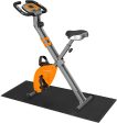 Songmics Bicicleta Estática, Bicicleta Fitness, Entrenador Plegable Indoor, 8 Niveles de Resistencia Magnética, con Alfombrilla, Sensor de Pulso, Soporte Telefónico, 100 kg Máx. Naranja SXB11OG Reacondicionado For Discount